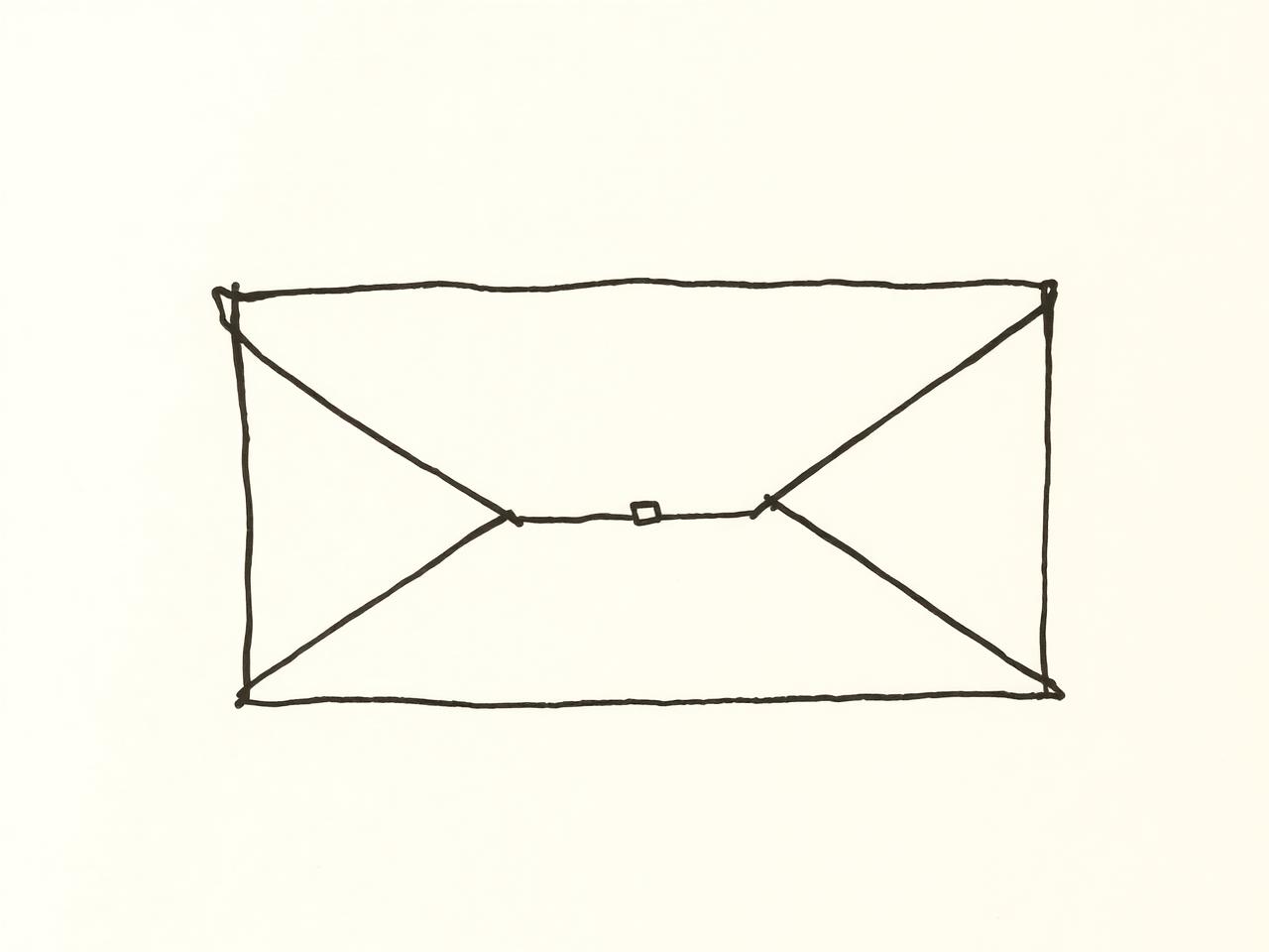 Abstract line drawing of a sealed written correspondence